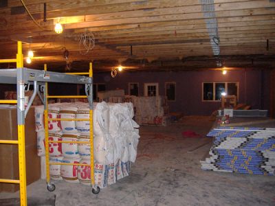 3/14/07 - Main Building
The Masmidim Dining Room (being sheetrocked).
