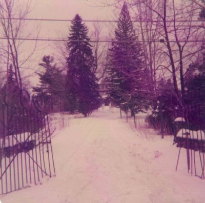 Entrance to Camp during the winter.
